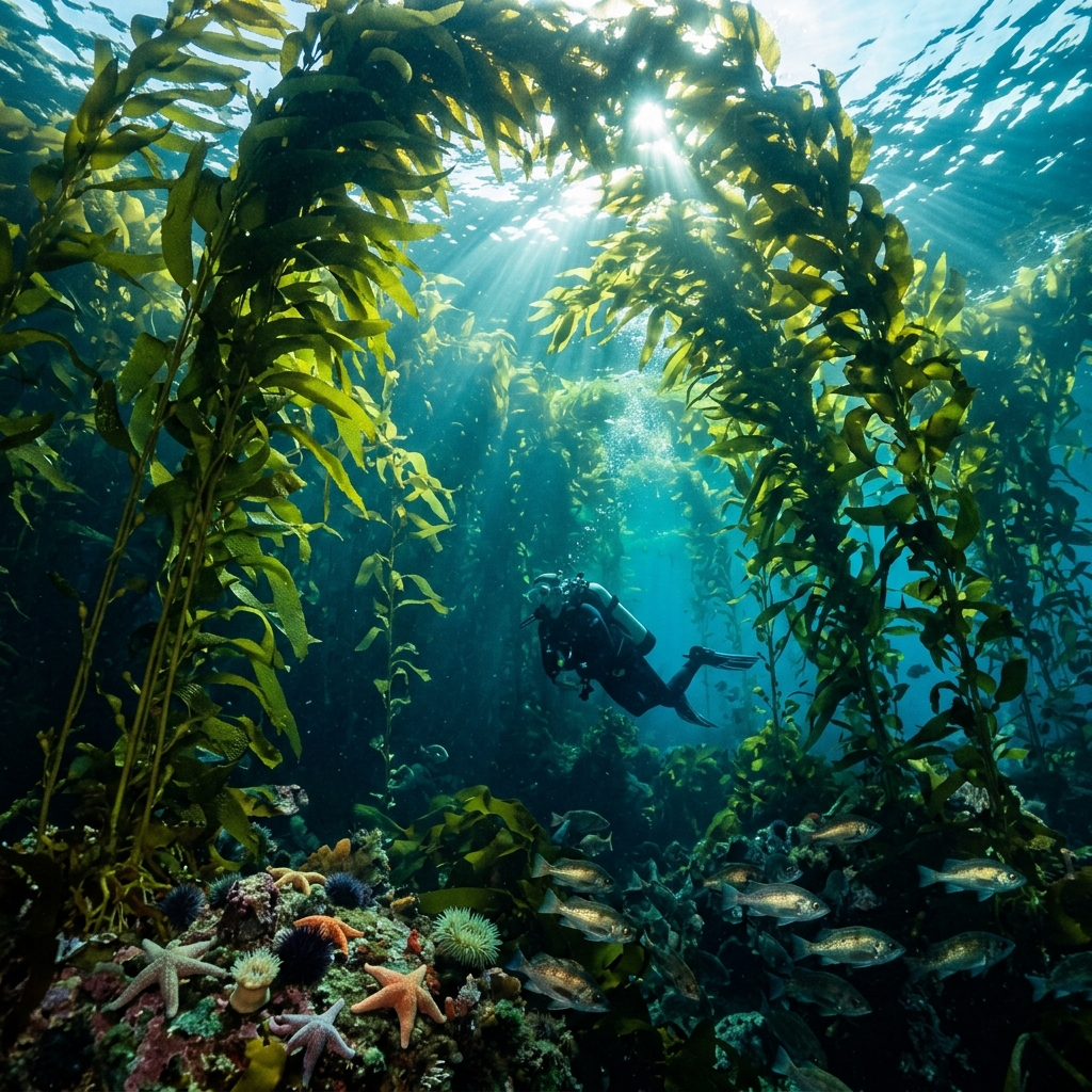 Underwater kelp forest